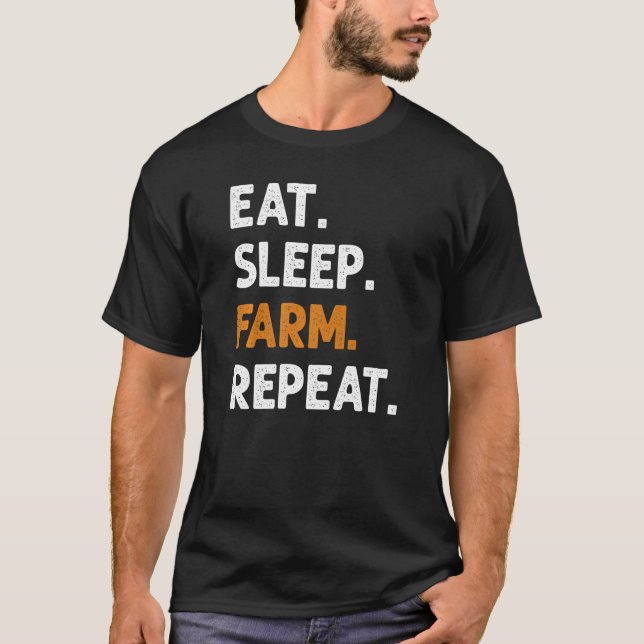 T-shirt Eat Sleep Farm Repeat  Farming Farmer  1 (Devant)