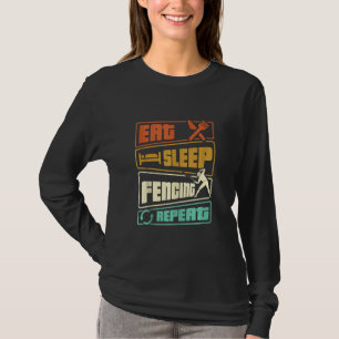 T-shirt Eat Sleep Fencing Répéter Sword Saber Epee Fencer