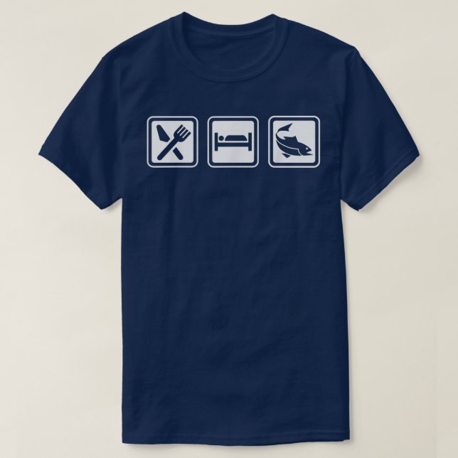 T-shirt Eat Sleep Fish Reapeat  (Design devant)