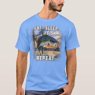T-shirt Eat Sleep Fish Repeat Bass Fishing  Funny Gifts