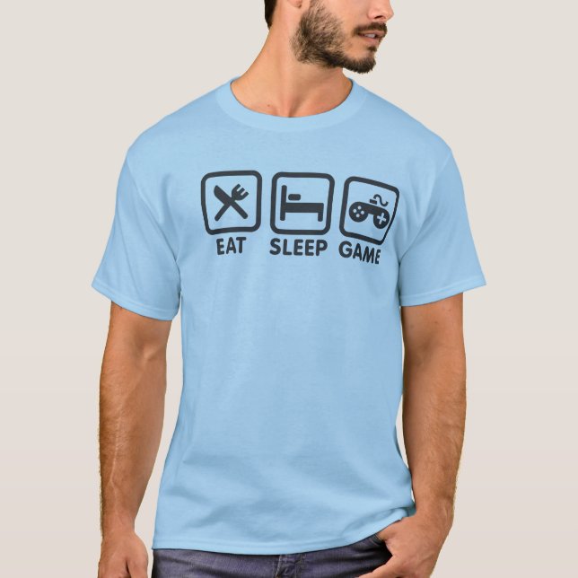 T-shirt Eat Sleep Game (Devant)