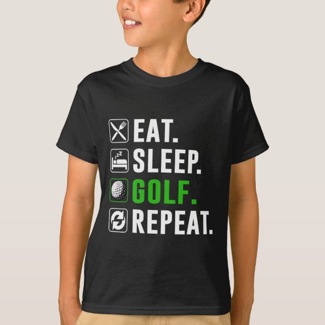 T-shirt Eat Sleep Golf Repeat Funny Golfing Golfer Golfing (Devant)