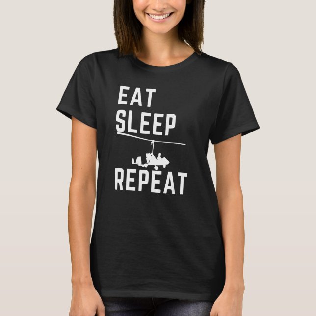 T-shirt Eat Sleep Gyrocopter Repea  Tragus Wrench Gyrocopt (Devant)