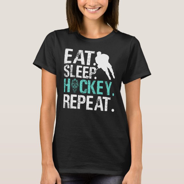 T-shirt Eat Sleep Hockey Repeat Ice Hockey (Devant)