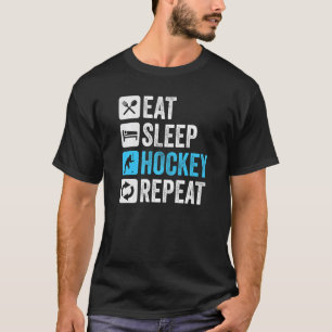 T-shirt Eat Sleep Hockey Répéter drôle rétro vintage Premi