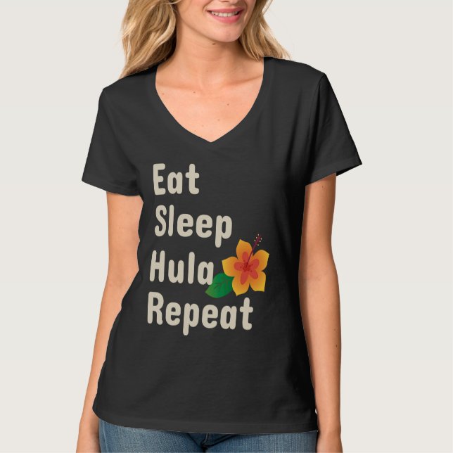 T-shirt Eat Sleep Hula Repeat  Hoop Dancers (Devant)