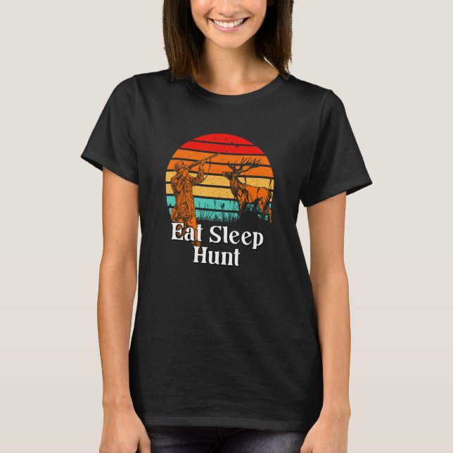 T-shirt Eat Sleep Hunt Animal Stalking Lifestyle Grunter H (Devant)