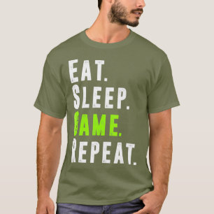 T-shirt Eat Sleep Jeu Répéter Vidéo Ordinateur Jeu