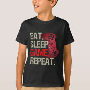 T-shirt Eat Sleep Jeu Répétez Jeux Vidéos Gamer Garçons ca