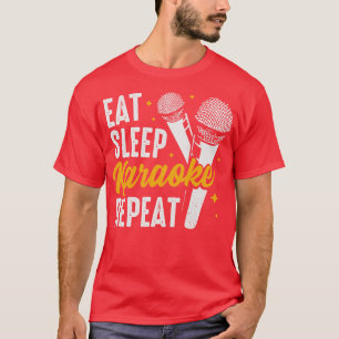 T-shirt Eat Sleep Karaoke Repeat Party Singing Singer Gift