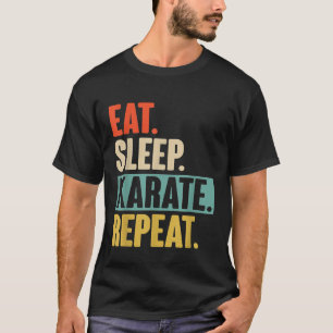 T-shirt Eat Sleep Karate Répétition Retro Karate Vintage