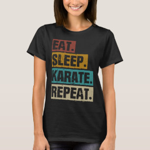 T-shirt Eat Sleep Karate Répétition Retro Vintage Martial