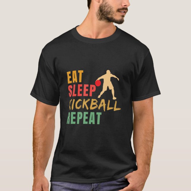 T-shirt Eat Sleep Kickball Repeat Kickball Kickball Player (Devant)