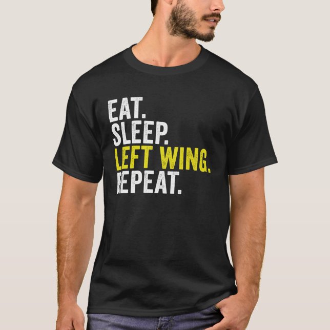 T-shirt Eat Sleep Left Wing Repeat  Rugby Winger (Devant)