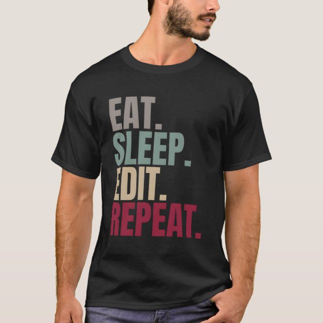 T-shirt Eat Sleep Modifier répéter (Devant)