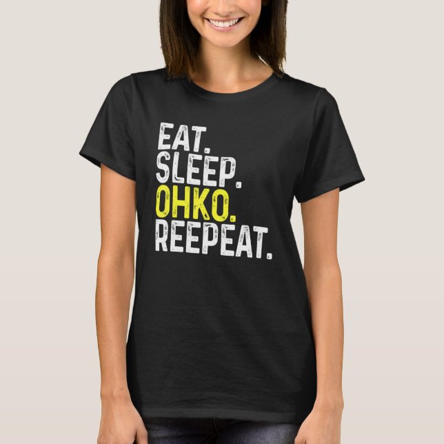 T-shirt Eat Sleep OHKO Répéter Gamer Jeu (Devant)