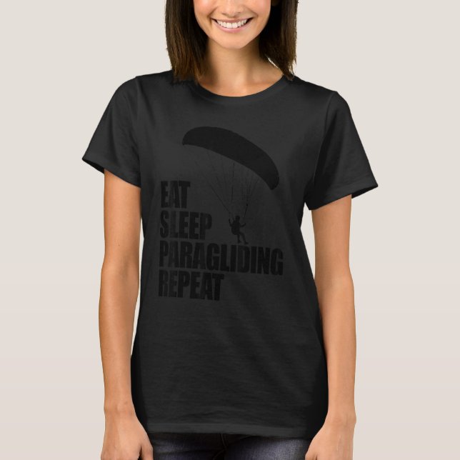 T-shirt Eat Sleep Paragliding Repeat   Men Paraglider Adve (Devant)