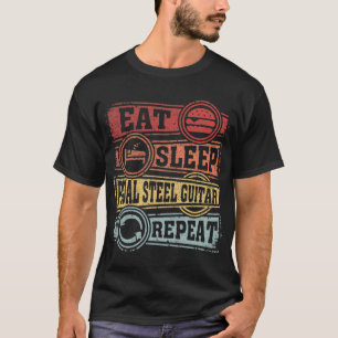 T-shirt Eat Sleep Pedal en acier guitare Répéter