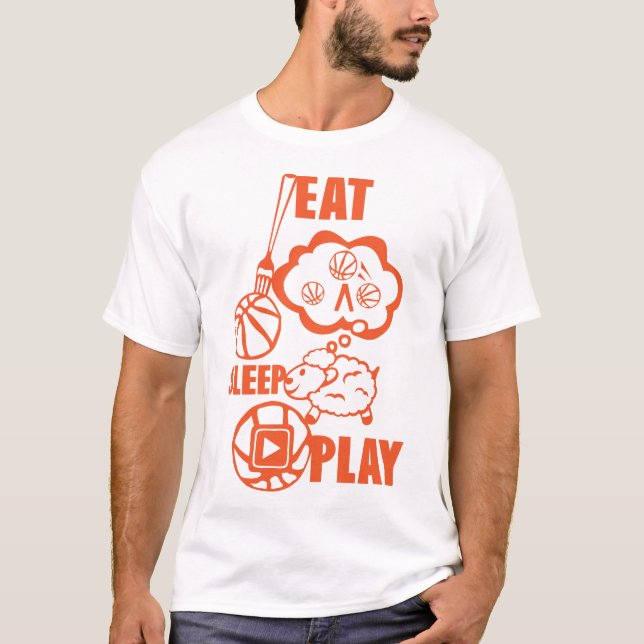 T-shirt eat sleep play basketball fourchette mouton 2010 (Devant)