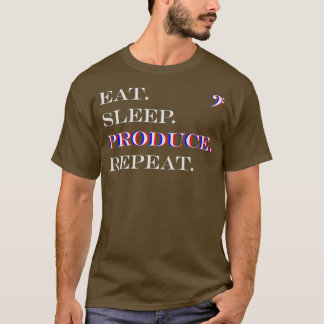 T-shirt Eat Sleep Produire Répéter Basse Musique Producteu