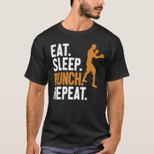 T-shirt Eat Sleep Punch Répéter Kickboxer Boxer Thai Boxer