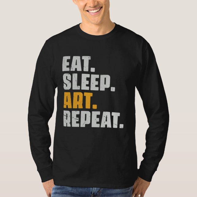T-shirt Eat Sleep Repeat   Artist  Retro Vintage (Devant)