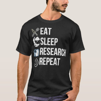 T-shirt Eat Sleep Research Répéter Retro Grunge Funny Text