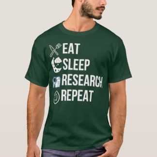 T-shirt Eat Sleep Research Répéter Retro Grunge Funny Text