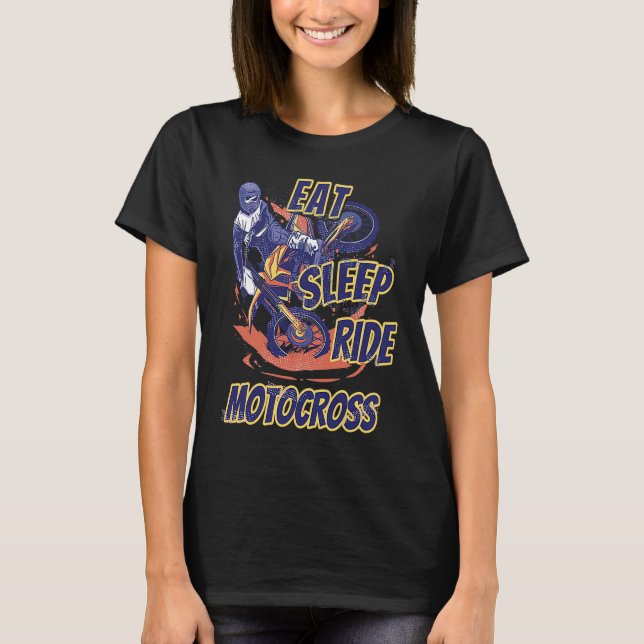 T-shirt Eat Sleep Ride motocross Enduro Motocross (Devant)