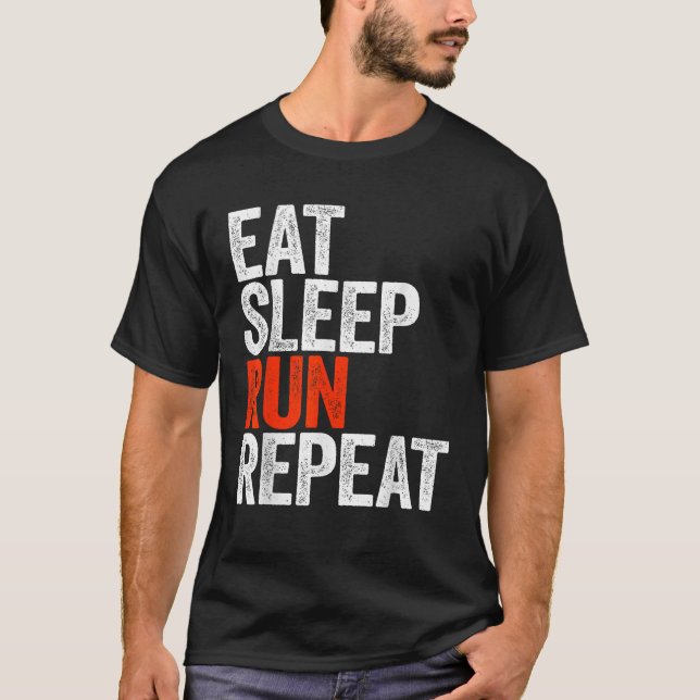 T-shirt Eat Sleep Run Repeat Runner (Devant)