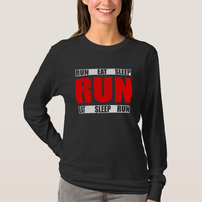 T-shirt Eat Sleep Run Répéter Funny Runner Quote (Devant)