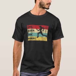 T-shirt Eat Sleep Run Répéter Sports Runner Design Jogging