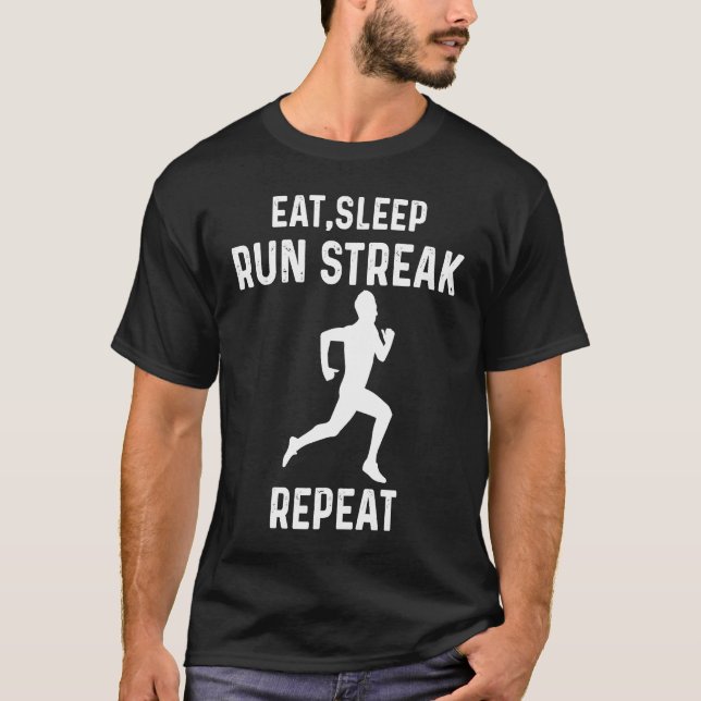 T-shirt Eat Sleep Run Streak Repeat Runner (Devant)