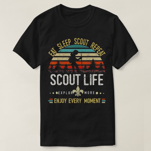 T-shirt Eat Sleep Scout Repeat (Design devant)