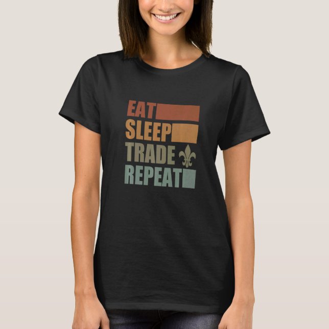 T-shirt Eat Sleep Scout Repeat For Camping Enthusiast Desi (Devant)