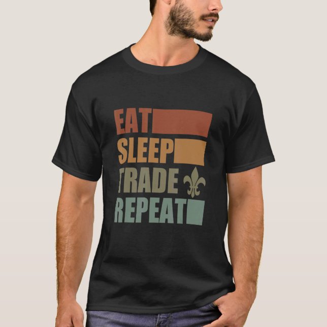 T-shirt Eat Sleep Scout Repeat For Camping Enthusiast Desi (Devant)