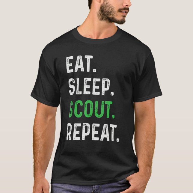 T-shirt Eat Sleep Scout Repeat  Scouting (Devant)