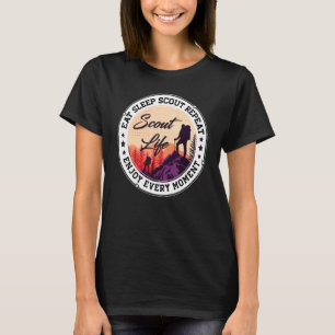 T-shirt Eat Sleep Scout Répéter Best Scout Life Randonnée