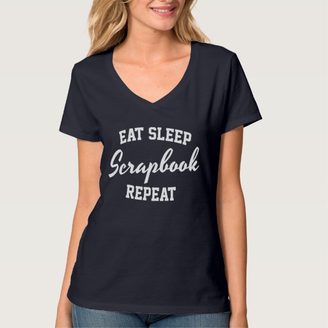 T-shirt Eat Sleep Scrapbook Répéter Scrapbooking (Devant)