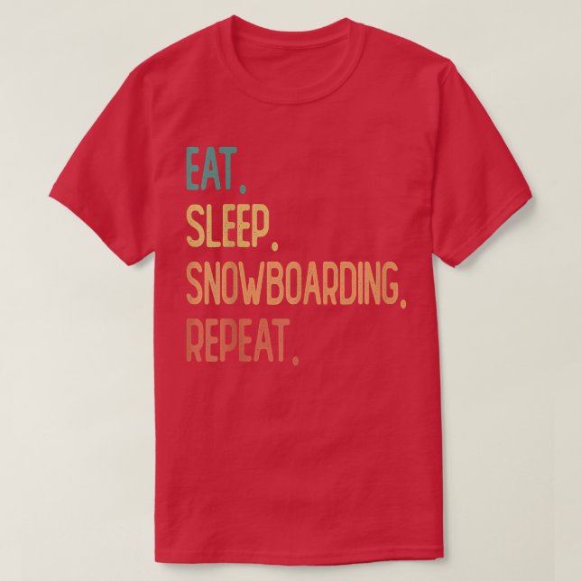 T-shirt Eat Sleep Snowboarding Repeat  (Design devant)