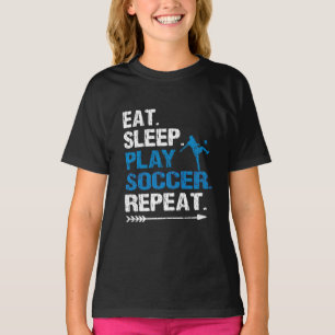 T-shirt Eat Sleep Soccer Repeat Slogan Funny Grunge