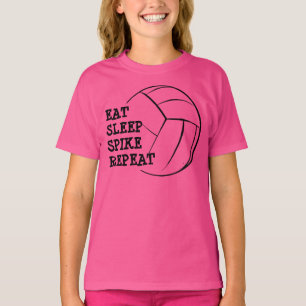 T-shirt Eat Sleep Spike Répéter Volleyball Raglan Chemise