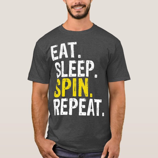 T-shirt Eat Sleep Spin Repeat Gift Spinning Class (Devant)