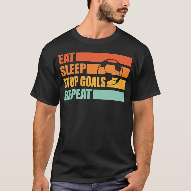 T-shirt Eat Sleep Stop Buts Répéter (Devant)