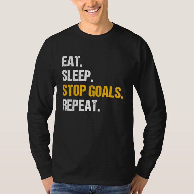 T-shirt Eat Sleep Stop Goals Repeat Field Hockey Hockey Pl (Devant)