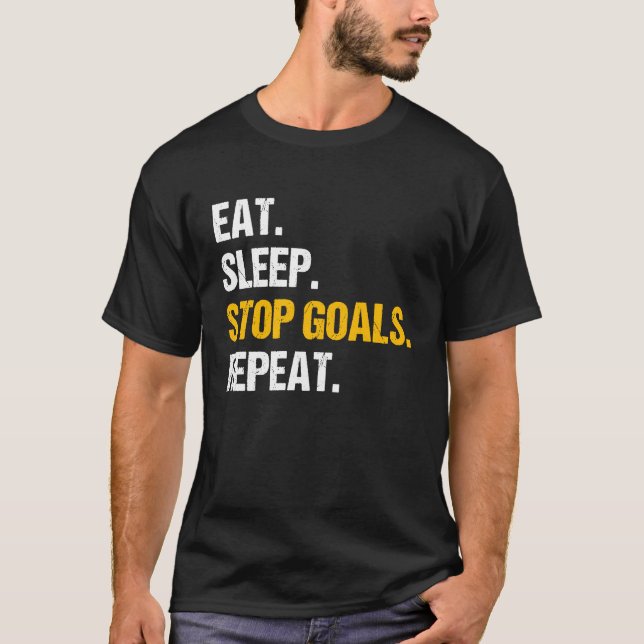 T-shirt Eat Sleep Stop Goals Repeat Field Hockey Hockey Pl (Devant)