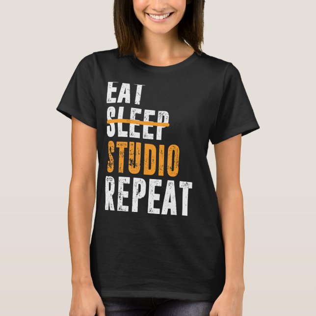 T-shirt Eat Sleep Studio Repeat Architect Designer Archite (Devant)