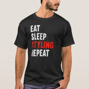 T-shirt Eat Sleep Stylo Répéter Hair Styliste Barber Haird