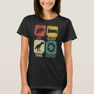 T-shirt Eat Sleep Tame Repeat Dinosaur jeu geek joueur