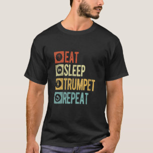 T-shirt Eat Sleep Trumpet Repeat Funny Trumpet Player Retr
